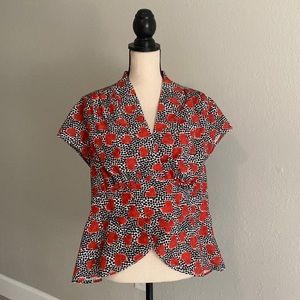 eShakti blouse NWT with hearts and dots
